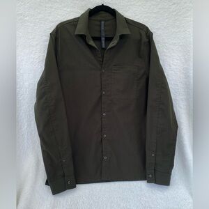 lululemon athletica Olive Green Men's Casual Button-Down Shirt